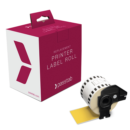 Passtab Printer Label (Sticky) Roll (Yellow) - Image 2